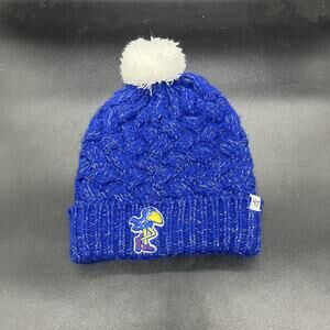 Kansas Jayhawks Hat '47 Winter Knit Beanie Cap Blue Pom Top Cuffed Womens KU